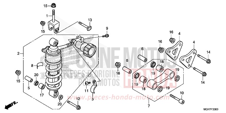 COUSSIN ARRIERE de VFR1200X "Crosstourer" Méca PEARL GLARE WHITE (NHB53B) de 2015